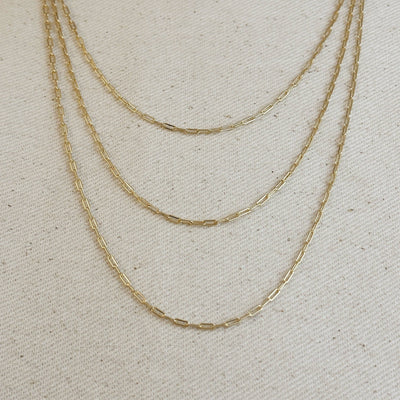18k Gold Filled Mini Paperclip Chain GoldFi