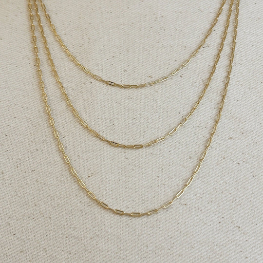 18k Gold Filled Mini Paperclip Chain GoldFi