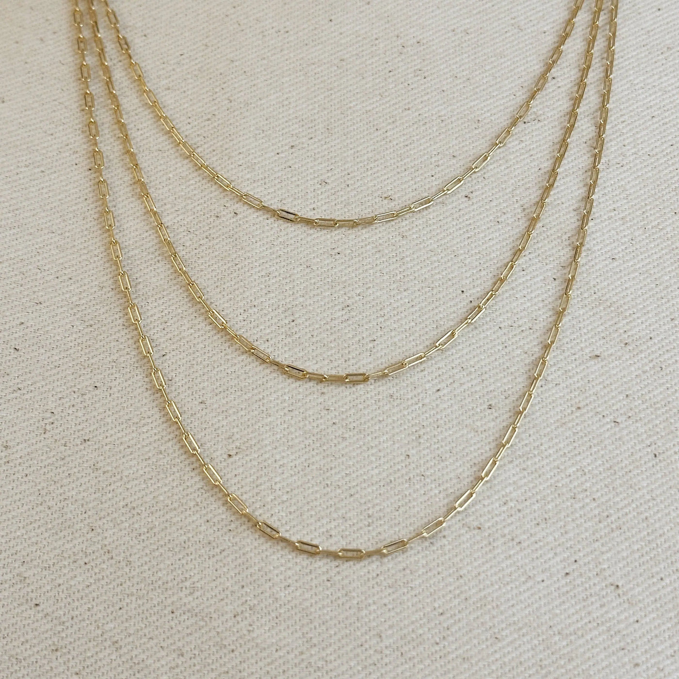 18k Gold Filled Mini Paperclip Chain GoldFi
