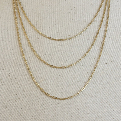 18k Gold Filled Mini Paperclip Chain GoldFi