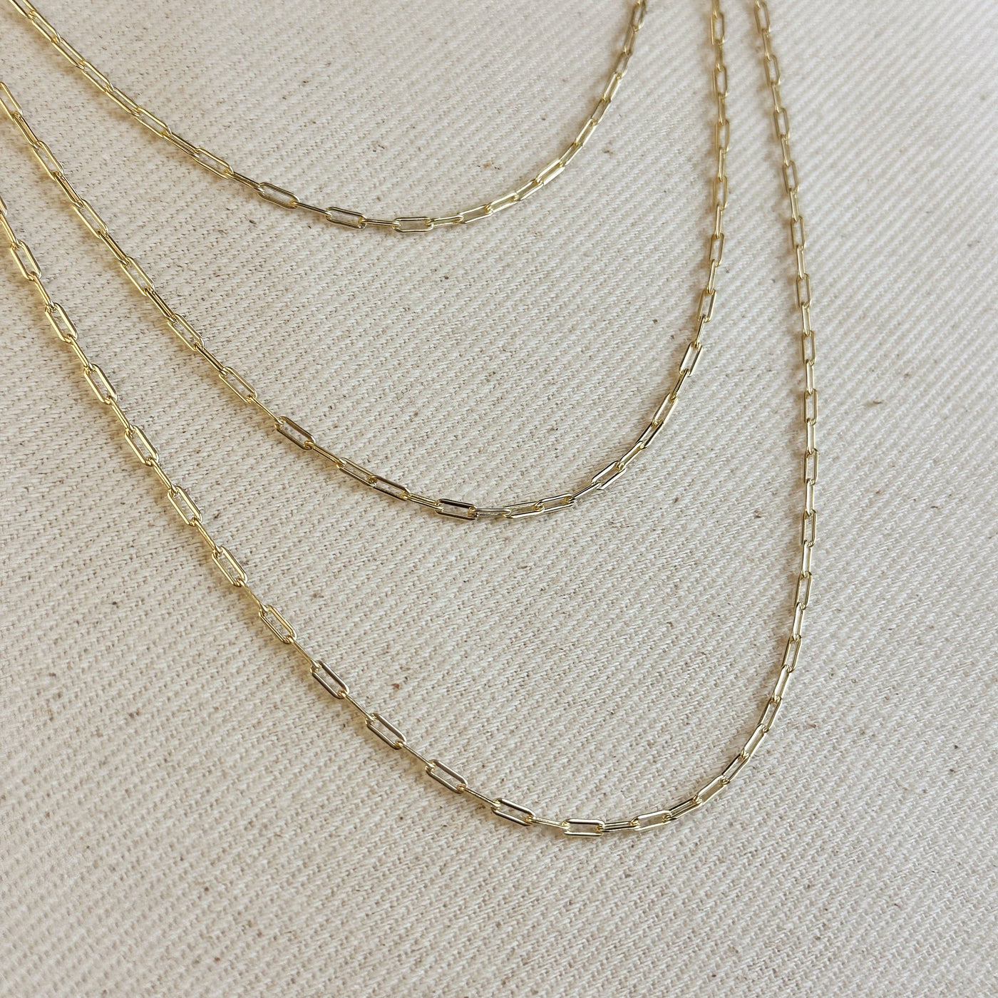 18k Gold Filled Mini Paperclip Chain GoldFi