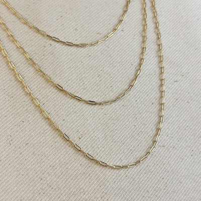 18k Gold Filled Mini Paperclip Chain GoldFi