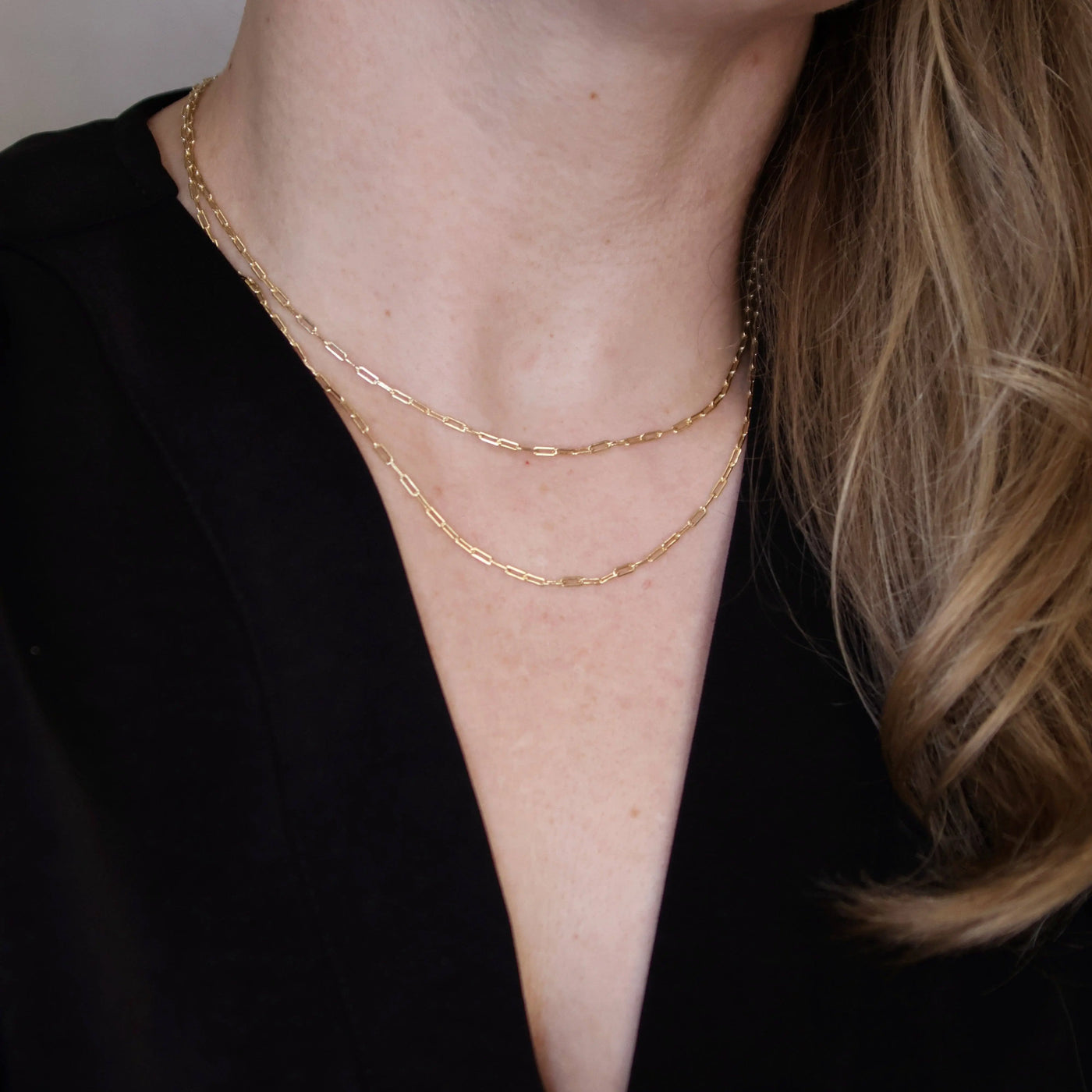 18k Gold Filled Mini Paperclip Chain GoldFi