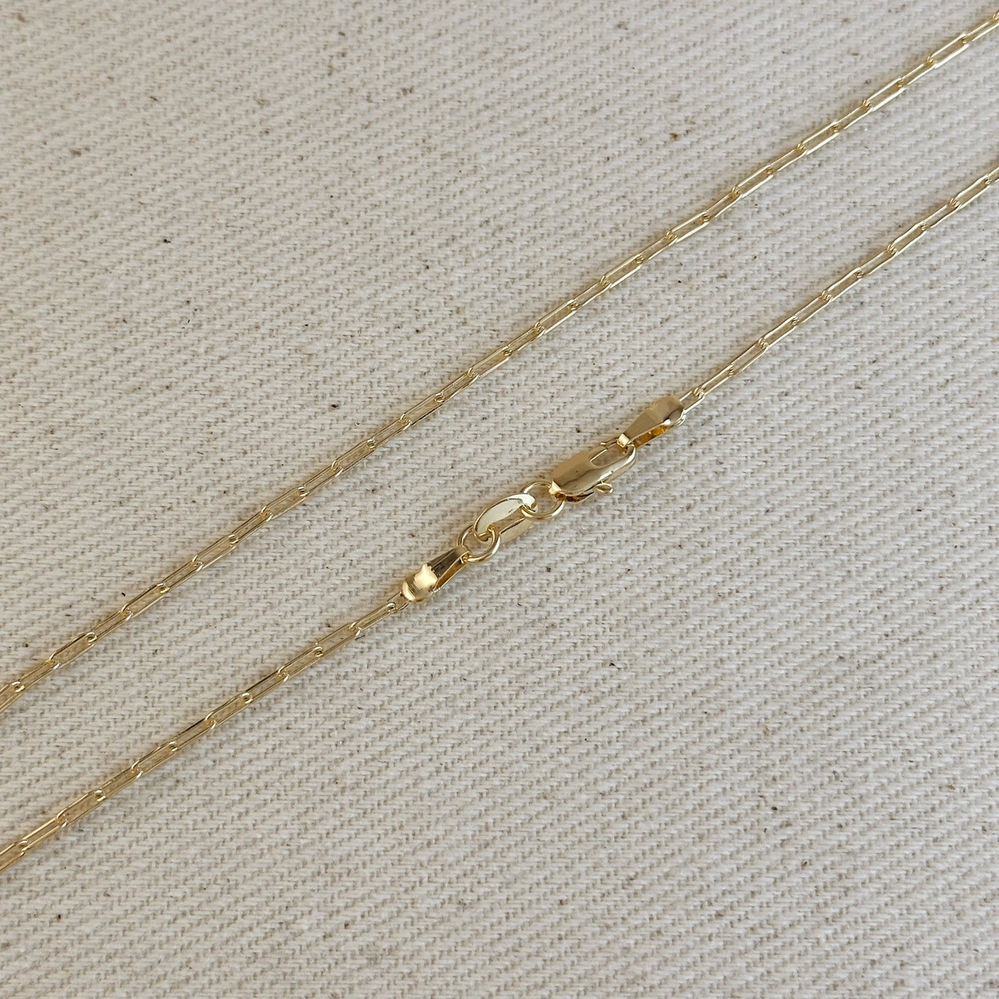 18k Gold Filled Mini Paperclip Chain GoldFi