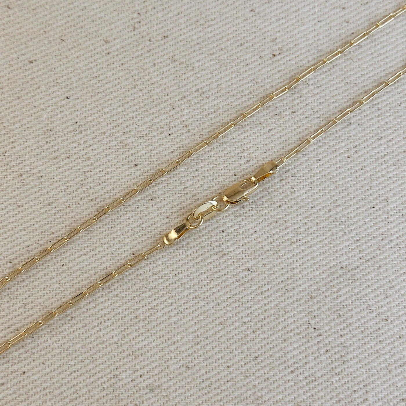 18k Gold Filled Mini Paperclip Chain GoldFi