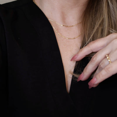 18k Gold Filled Mini Paperclip Chain GoldFi