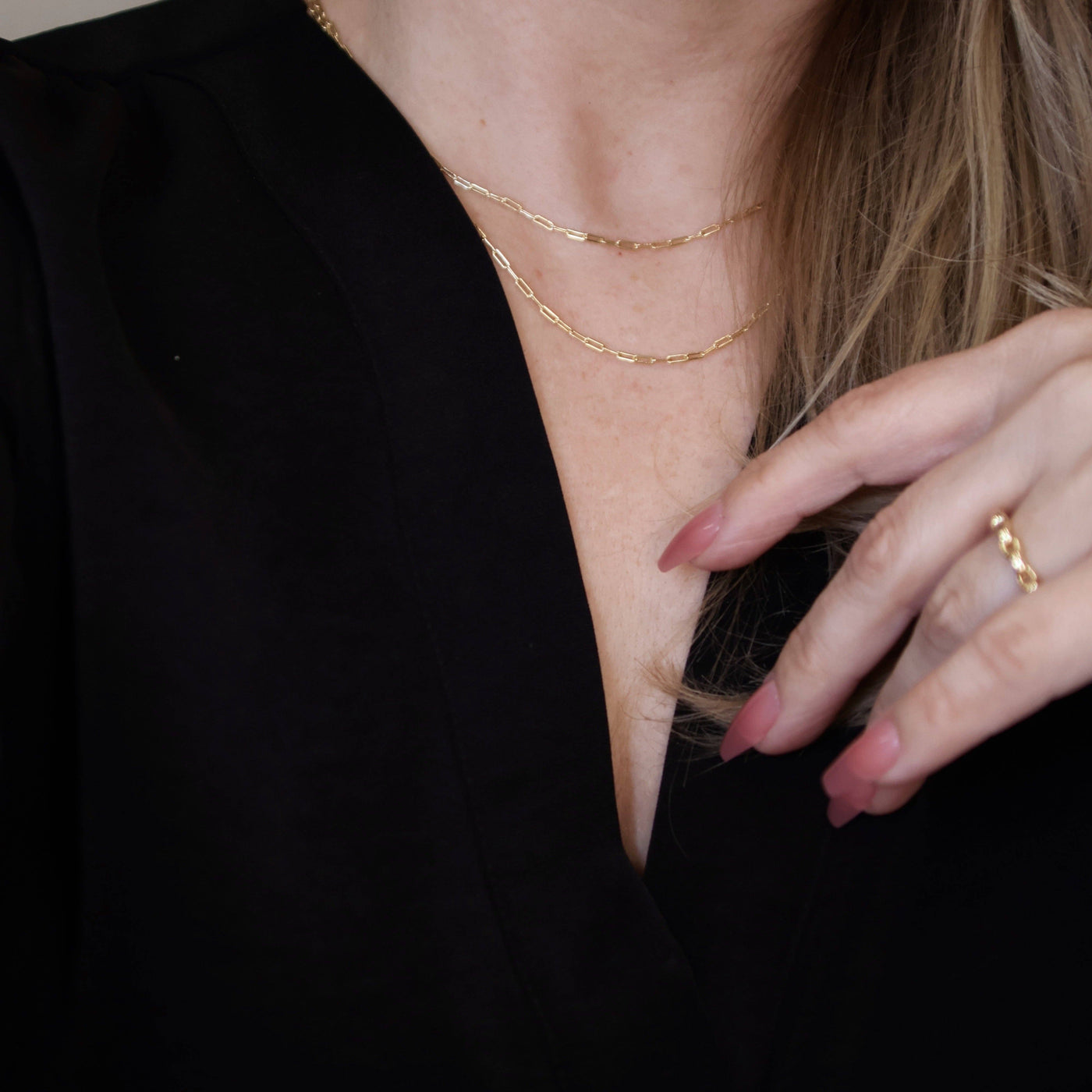 18k Gold Filled Mini Paperclip Chain GoldFi