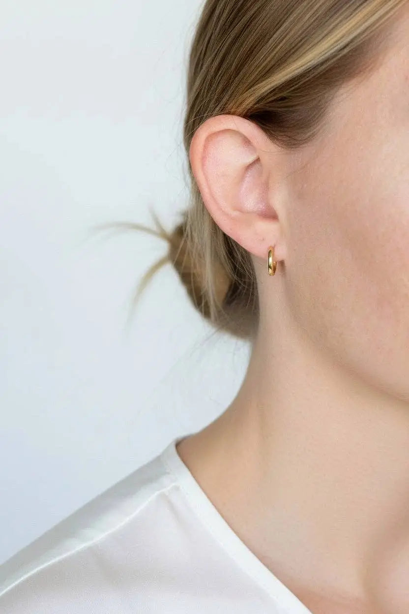 18k Gold Filled Mini U Hoop Earrings GoldFi