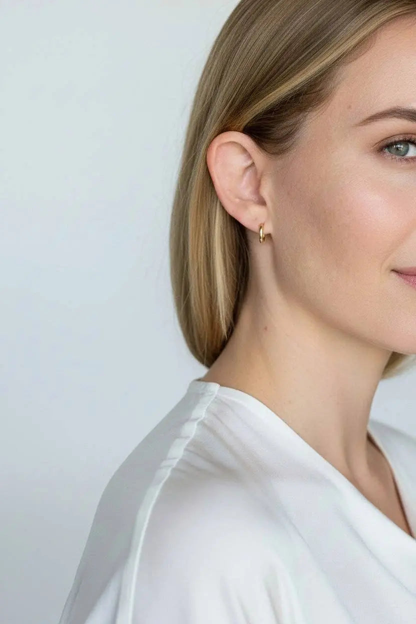 18k Gold Filled Mini U Hoop Earrings GoldFi