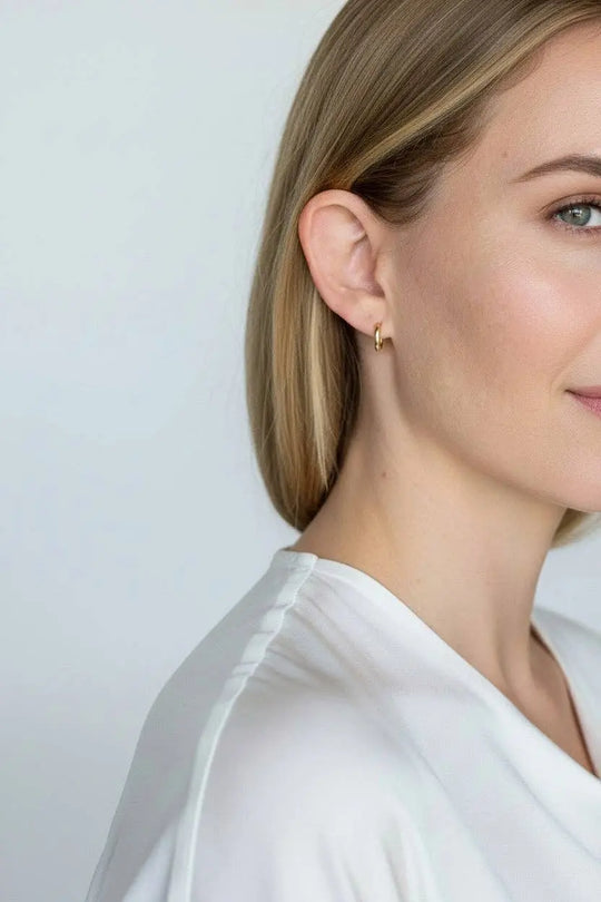 18k Gold Filled Mini U Hoop Earrings GoldFi