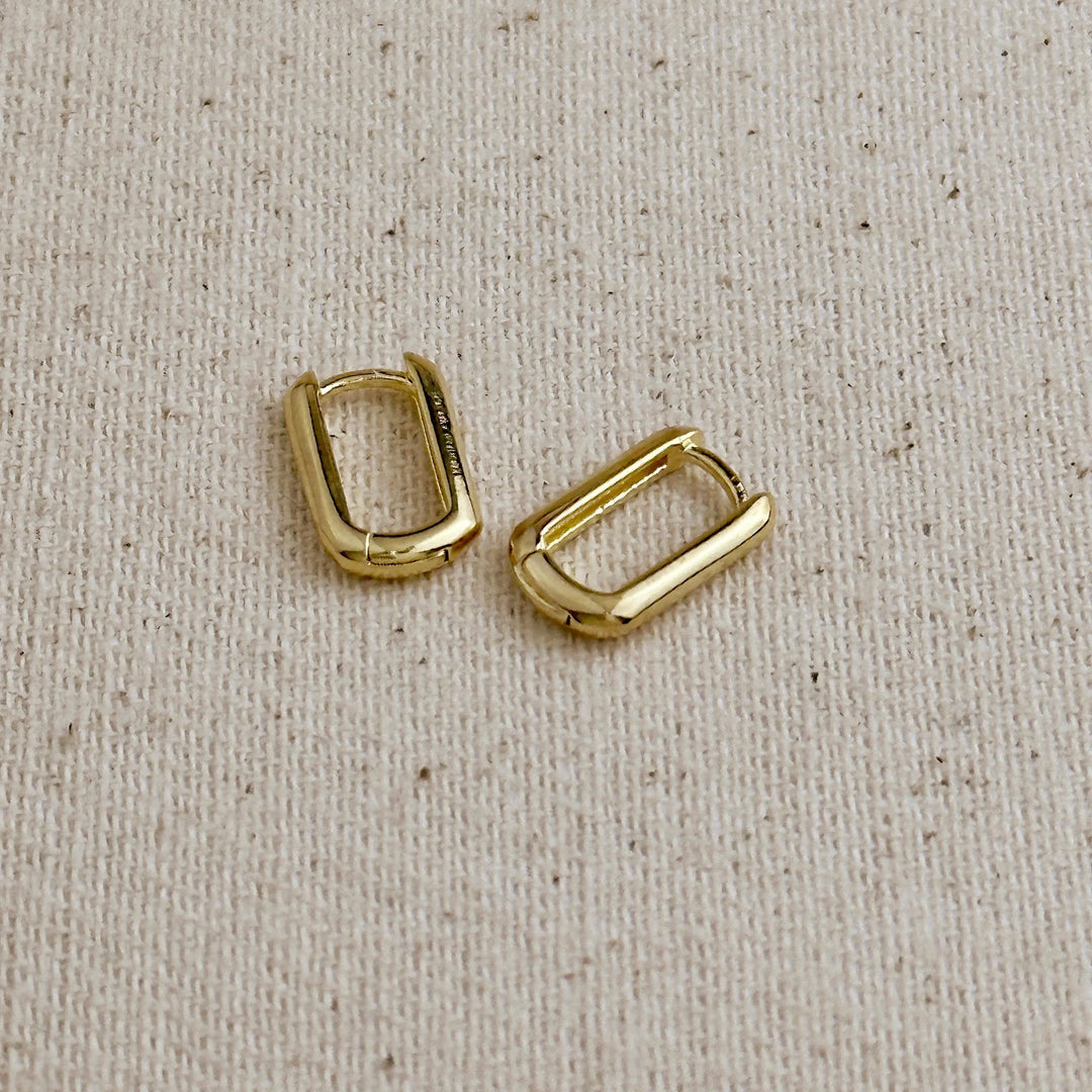 18k Gold Filled Oblong  Hoop Earrings GoldFi