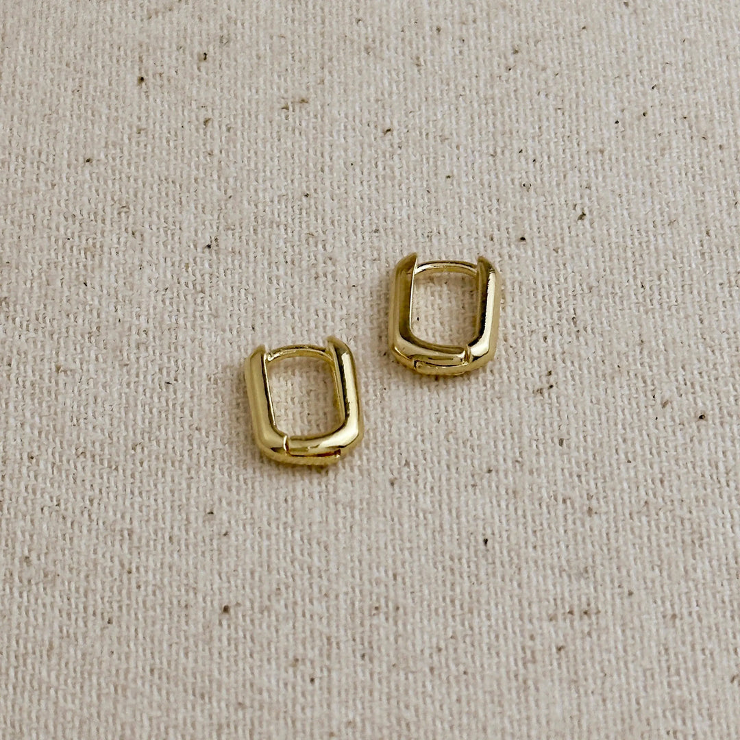 18k Gold Filled Oblong  Hoop Earrings - Beloved Boutique 