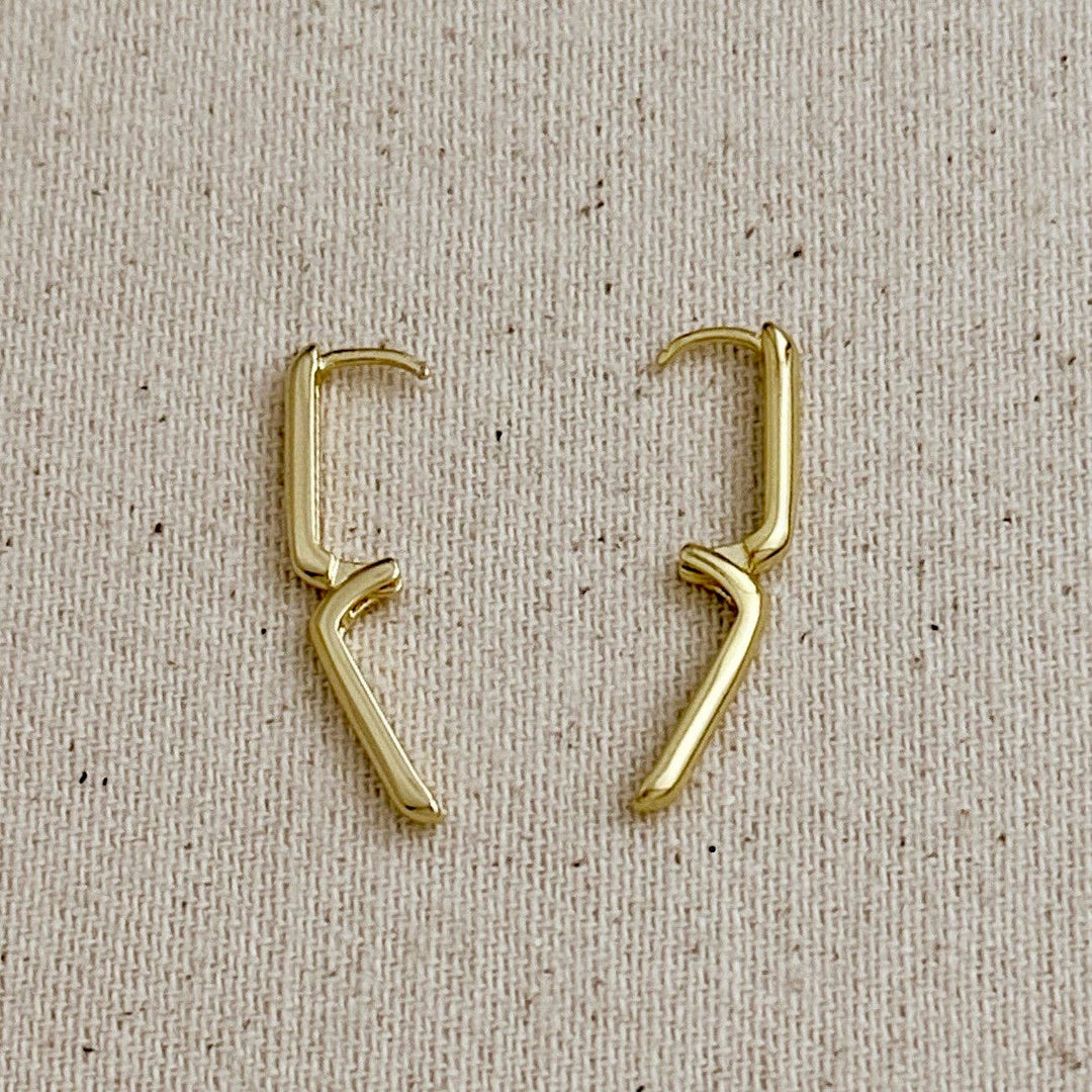 18k Gold Filled Oblong  Hoop Earrings - Beloved Boutique 