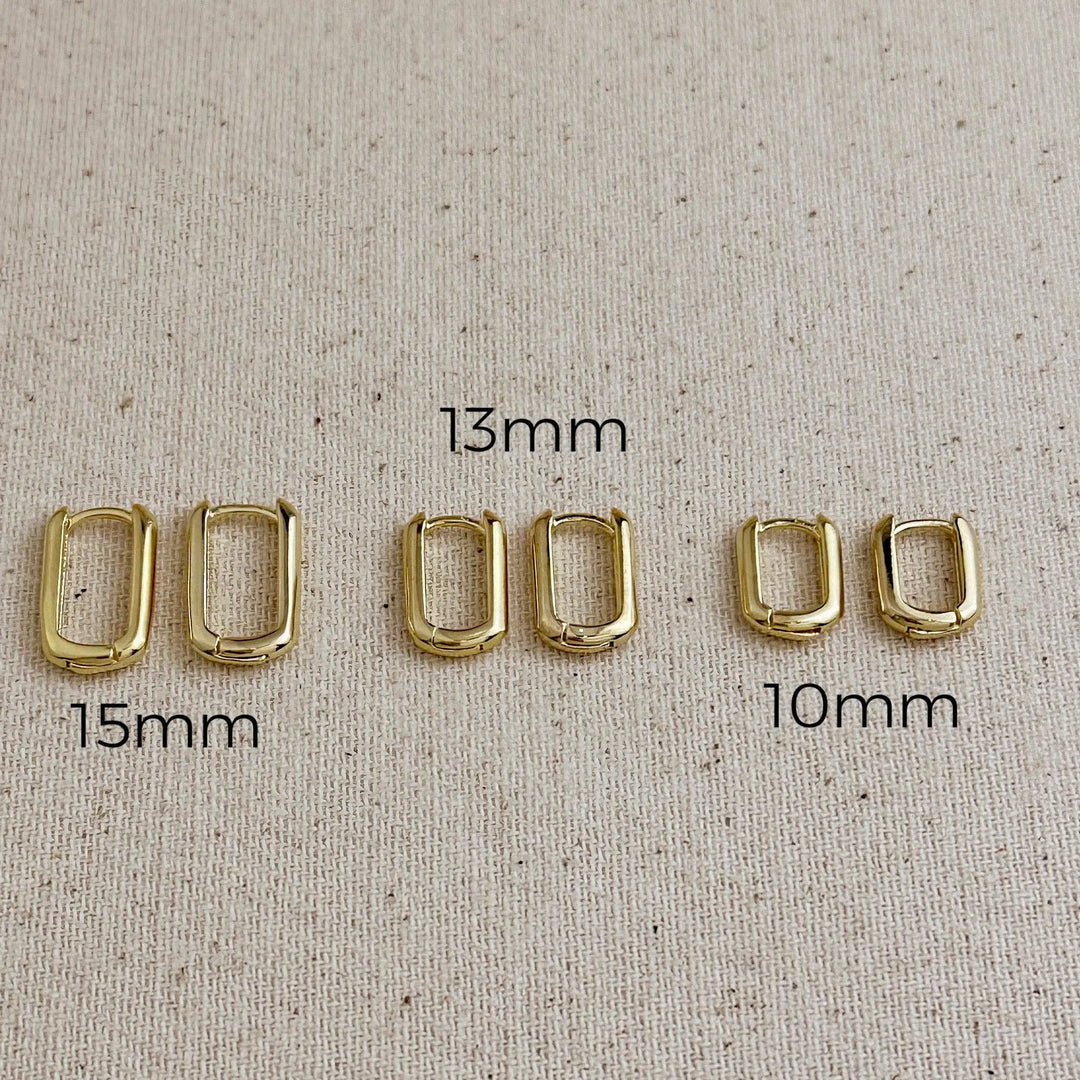 18k Gold Filled Oblong  Hoop Earrings - Beloved Boutique 