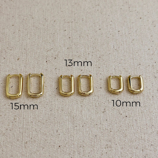 18k Gold Filled Oblong  Hoop Earrings - Beloved Boutique 