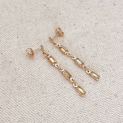 18k Gold Filled Opal Drop Earrings GoldFi