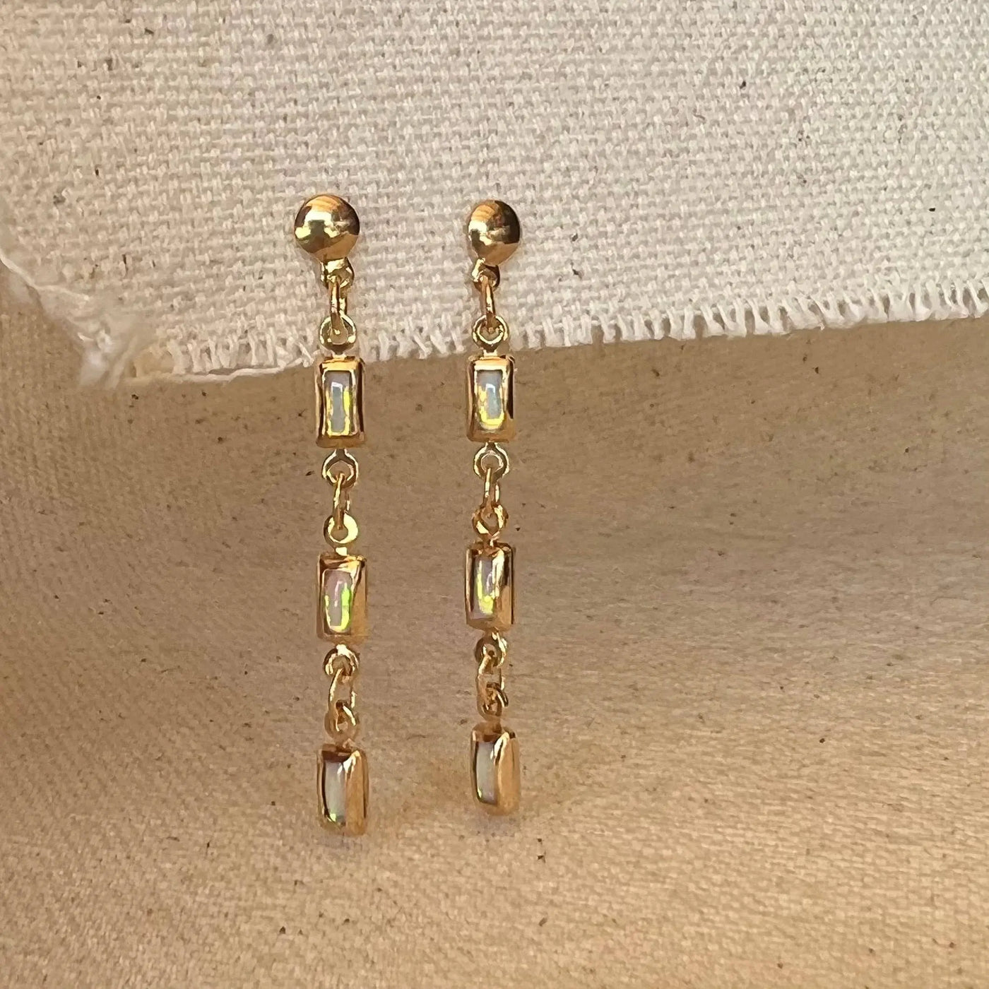 18k Gold Filled Opal Drop Earrings GoldFi