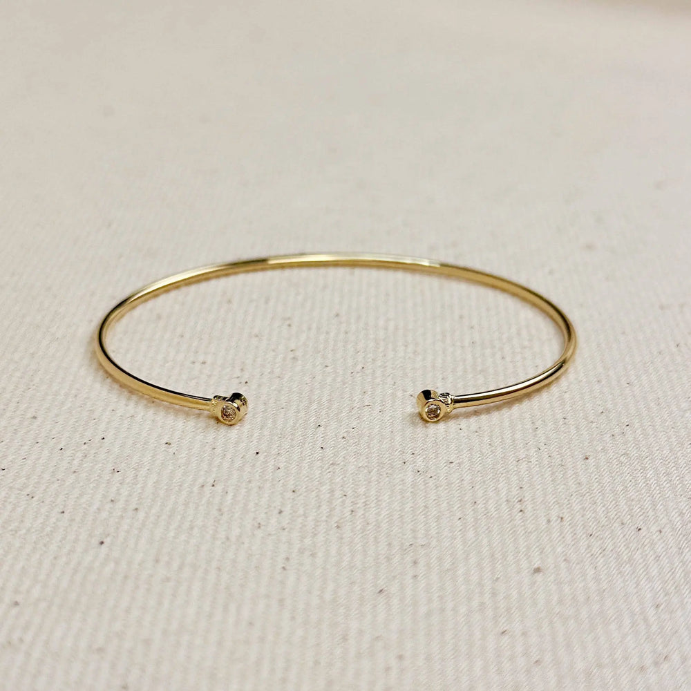 18k Gold Filled Open CZ Cuff Bracelet GoldFi