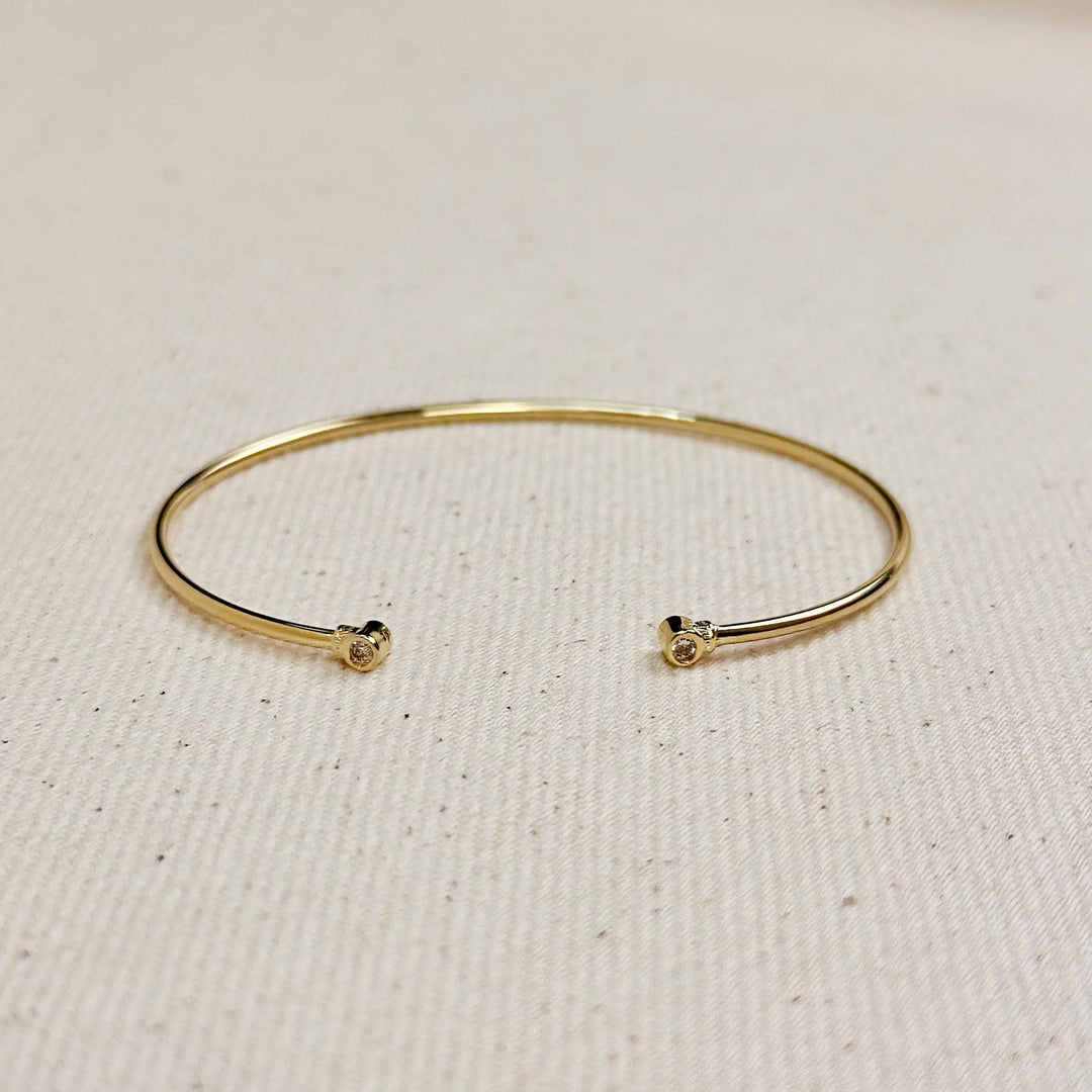 18k Gold Filled Open CZ Cuff Bracelet GoldFi