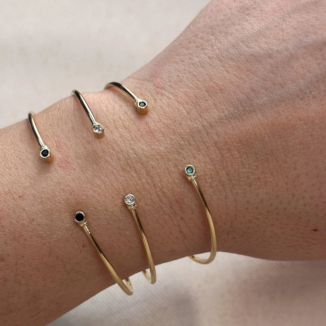 18k Gold Filled Open CZ Cuff Bracelet GoldFi