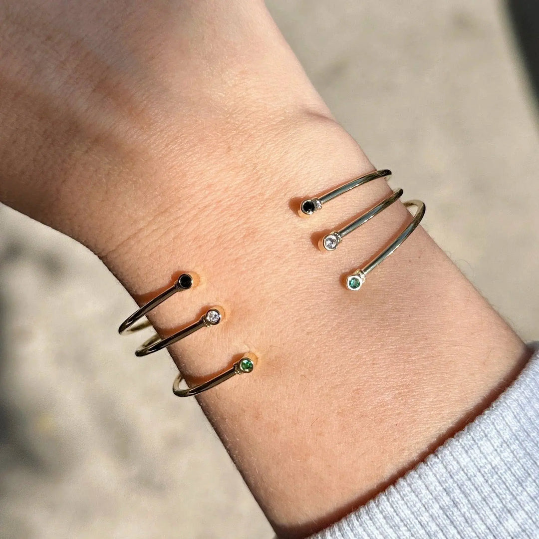 18k Gold Filled Open CZ Cuff Bracelet GoldFi