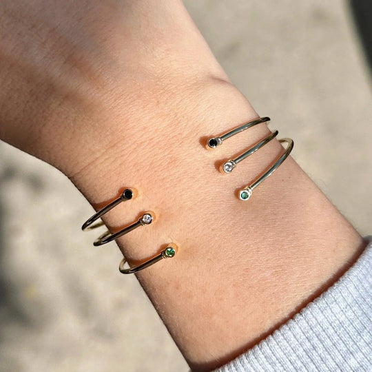 18k Gold Filled Open CZ Cuff Bracelet GoldFi