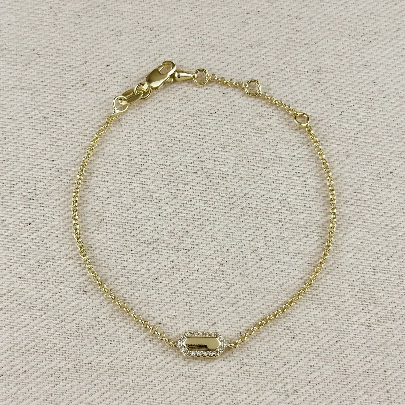 18k Gold Filled Pointed Rectangle Plate Bracelet GoldFi