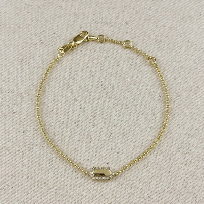 18k Gold Filled Pointed Rectangle Plate Bracelet GoldFi