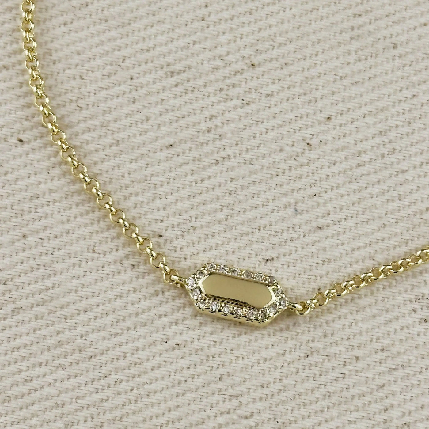 18k Gold Filled Pointed Rectangle Plate Bracelet GoldFi