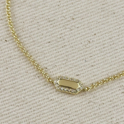 18k Gold Filled Pointed Rectangle Plate Bracelet GoldFi