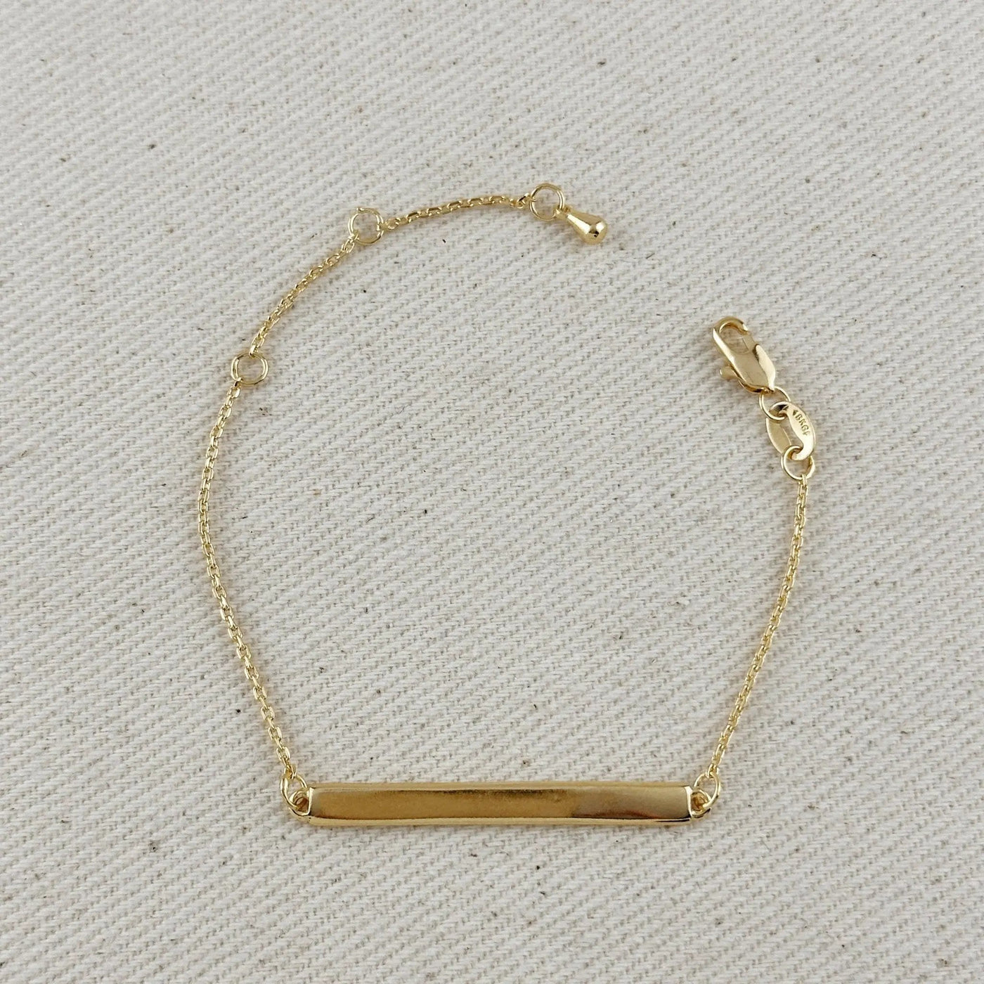 18k Gold Filled Polished Bar Bracelet - Beloved Boutique