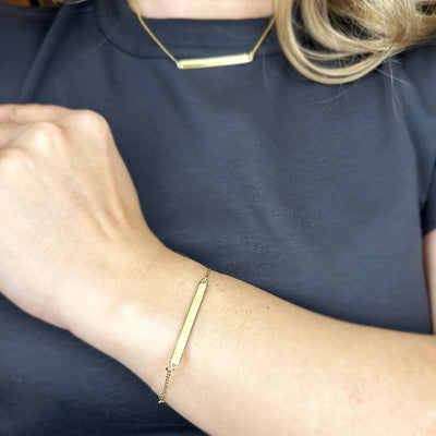 18k Gold Filled Polished Bar Bracelet - Beloved Boutique