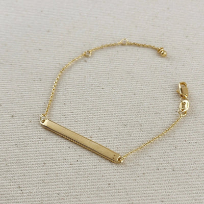 18k Gold Filled Polished Bar Bracelet - Beloved Boutique
