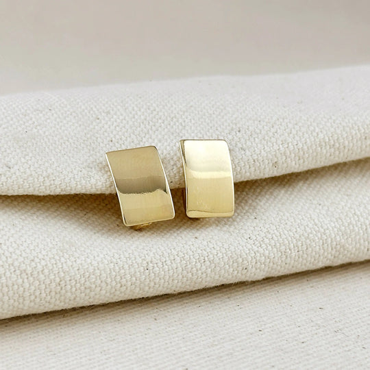 18k Gold Filled Polished Plate Clicker Hoop Earrings GoldFi