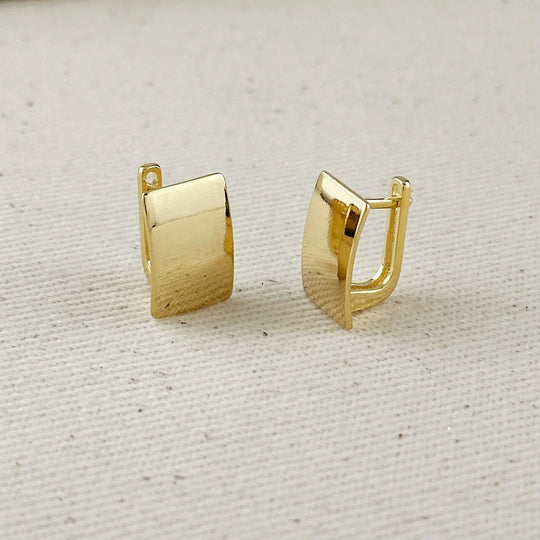 18k Gold Filled Polished Plate Clicker Hoop Earrings GoldFi