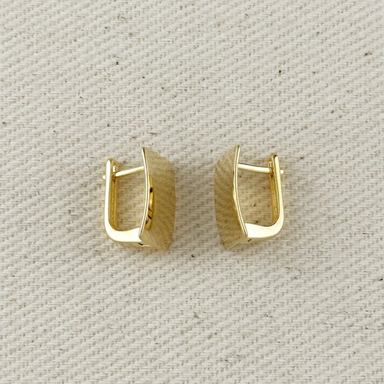 18k Gold Filled Polished Plate Clicker Hoop Earrings GoldFi