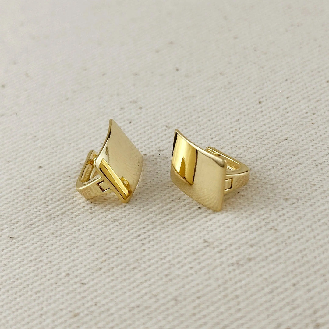 18k Gold Filled Polished Plate Clicker Hoop Earrings GoldFi