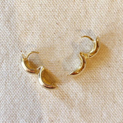 18k Gold Filled Rounded Chunky Clicker Hoop Earrings - Beloved Boutique