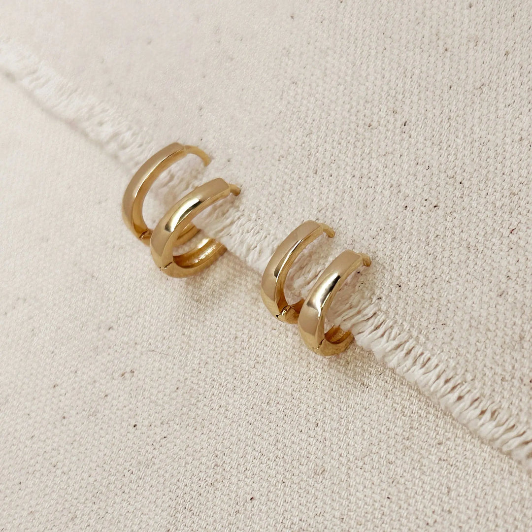 18k Gold Filled Slightly Oval Shape Polished Hoop Earrings GoldFi
