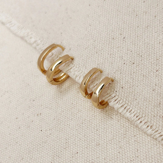18k Gold Filled Slightly Oval Shape Polished Hoop Earrings GoldFi
