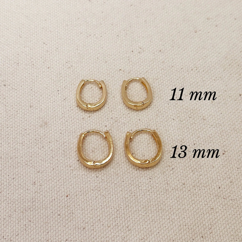18k Gold Filled Slightly Oval Shape Polished Hoop Earrings GoldFi