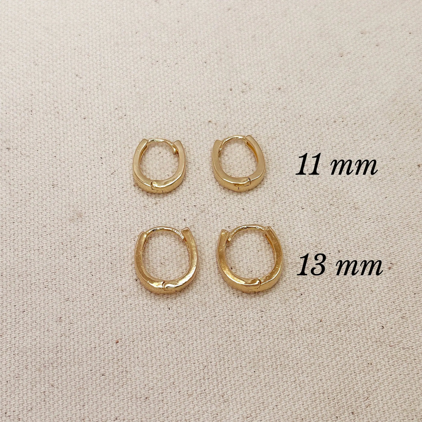 18k Gold Filled Slightly Oval Shape Polished Hoop Earrings GoldFi