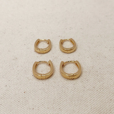 18k Gold Filled Slightly Oval Shape Polished Hoop Earrings GoldFi