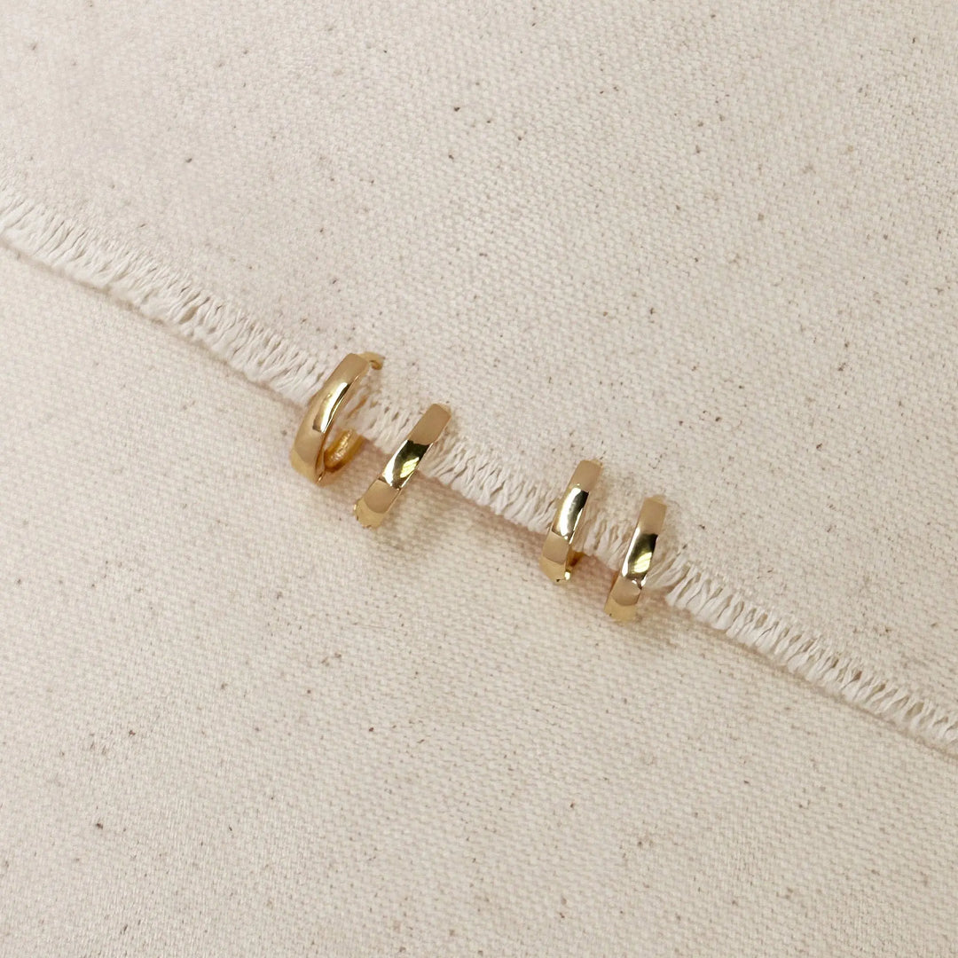 18k Gold Filled Slightly Oval Shape Polished Hoop Earrings GoldFi