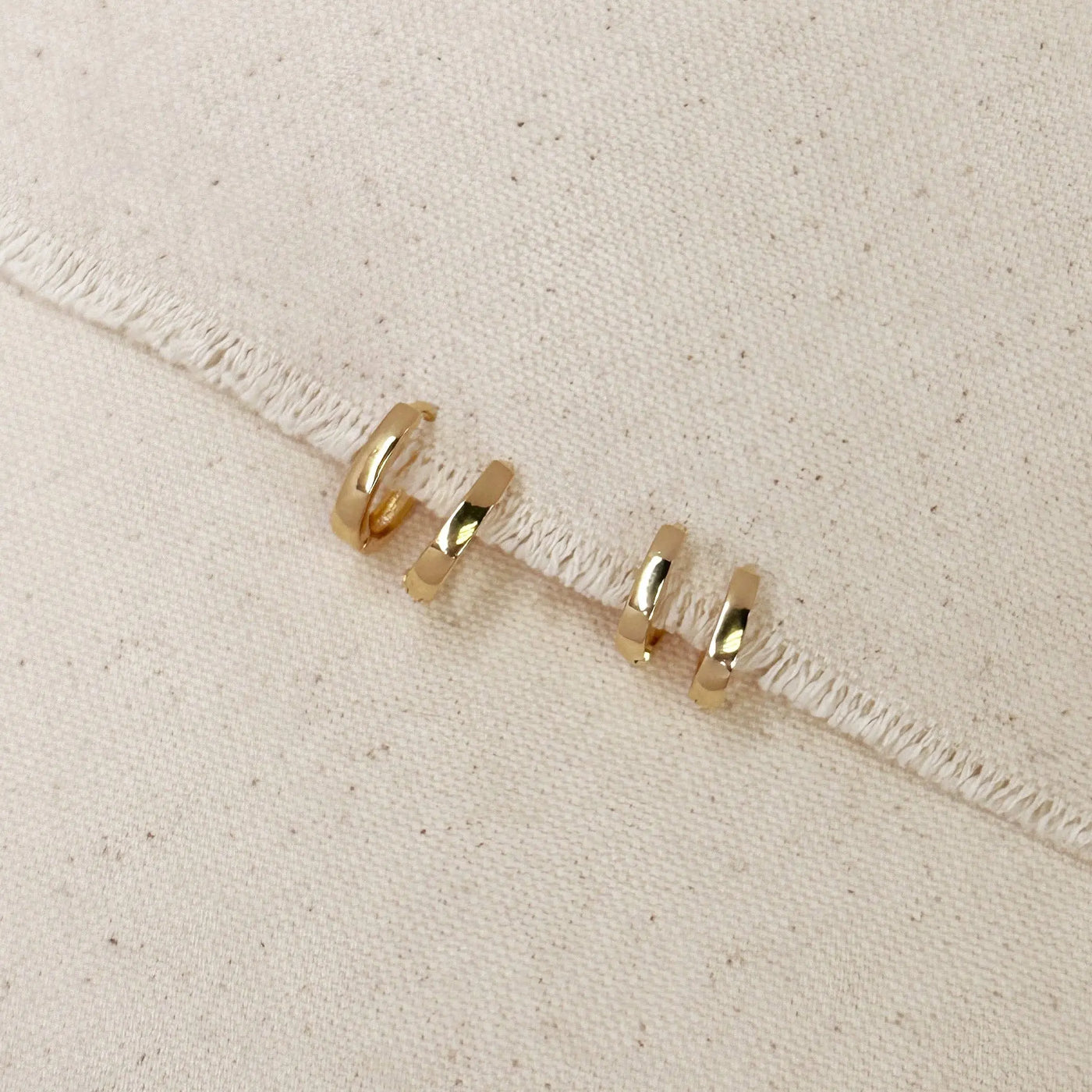 18k Gold Filled Slightly Oval Shape Polished Hoop Earrings GoldFi