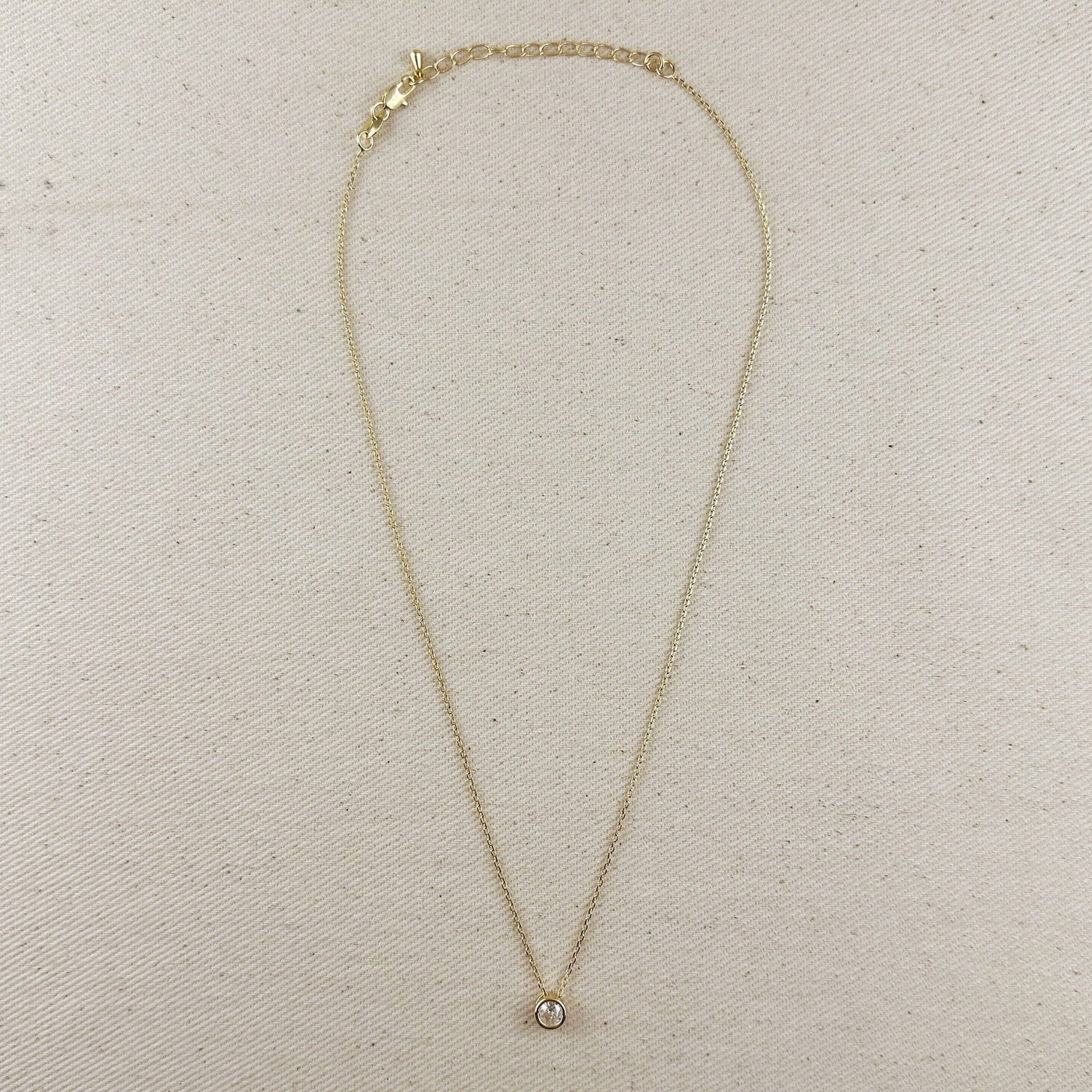 18k Gold Filled Solitaire CZ Necklace GoldFi