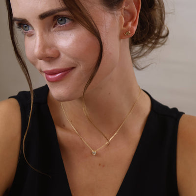 18k Gold Filled Solitaire CZ Necklace GoldFi