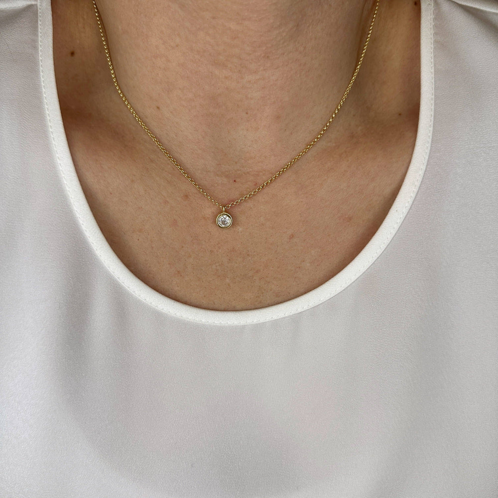 18k Gold Filled Solitaire Necklace GoldFi