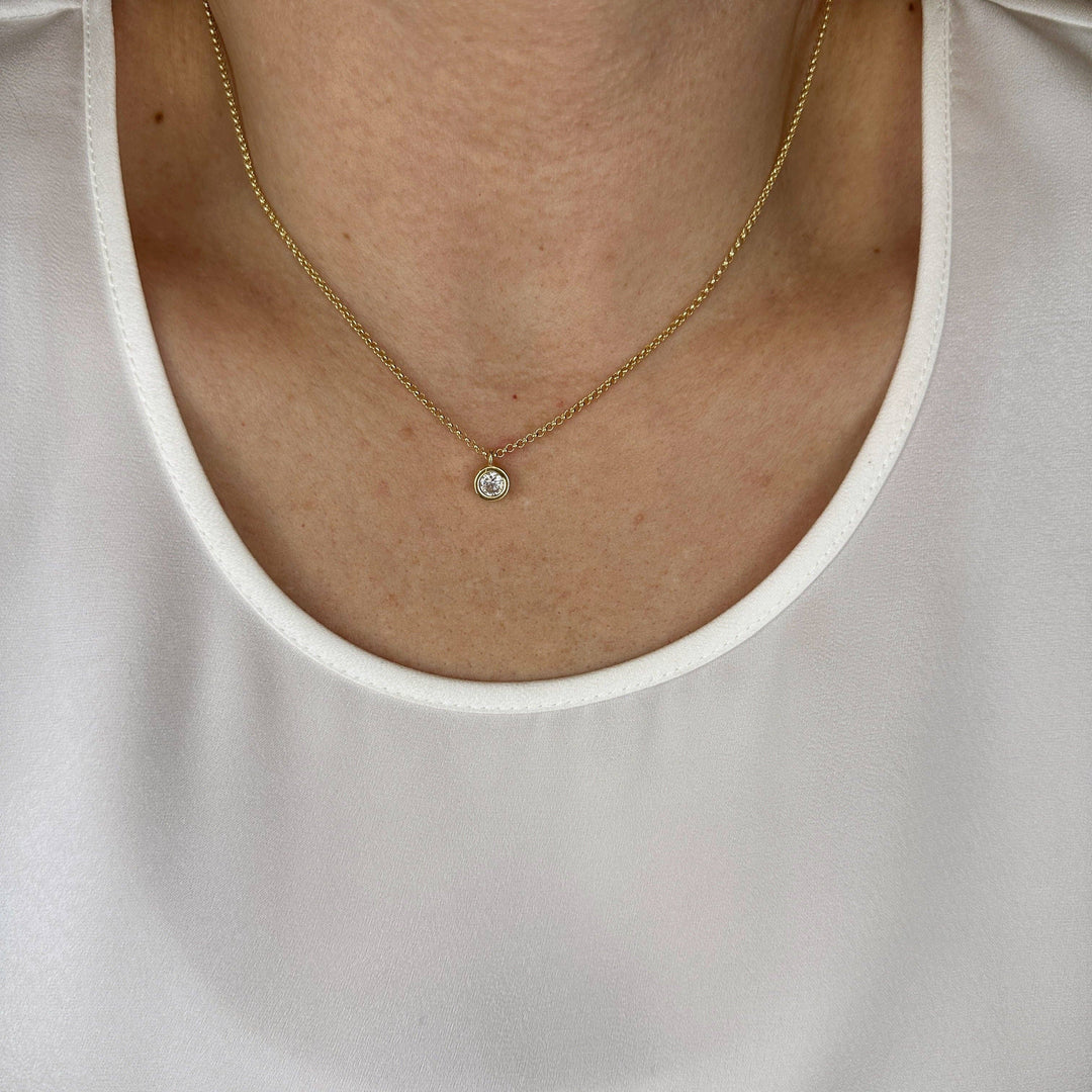 18k Gold Filled Solitaire Necklace GoldFi