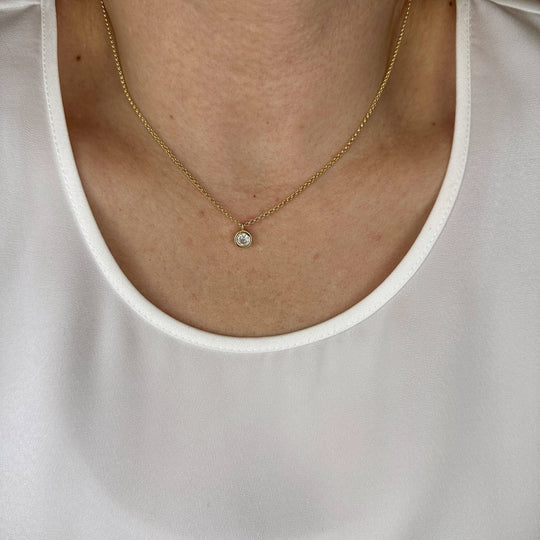 18k Gold Filled Solitaire Necklace GoldFi